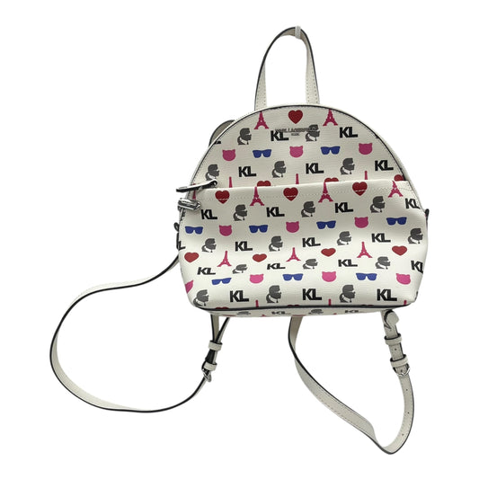 Backpack Designer By Karl Lagerfeld In White, Size:Small