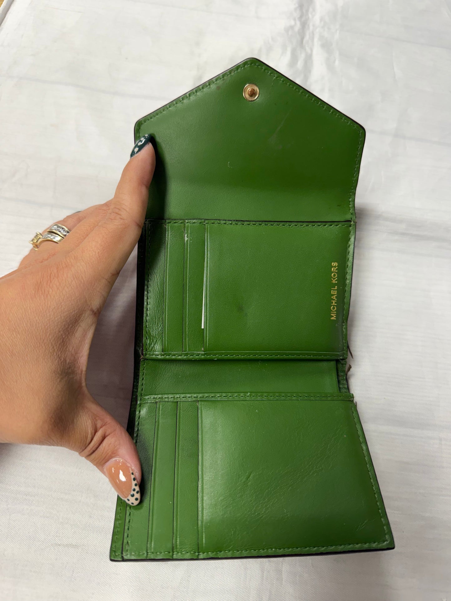 Wallet Designer By Michael Kors In Green, Size:Small