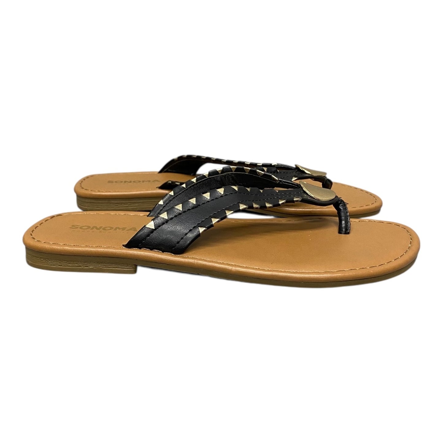 Sandals Flip Flops By Sonoma In Black, Size:7