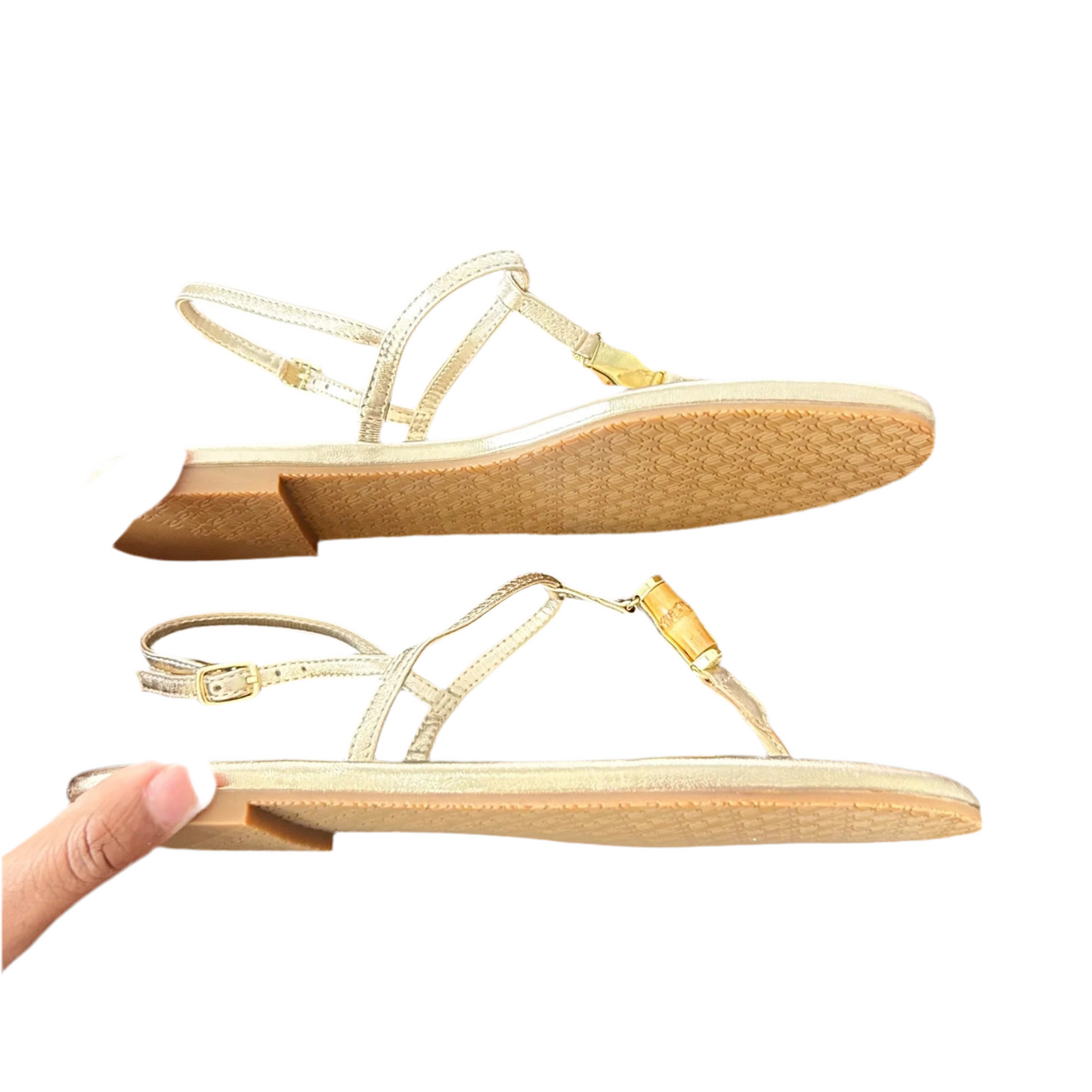 Sandals Designer By Lilly Pulitzer In Gold, Size: 6