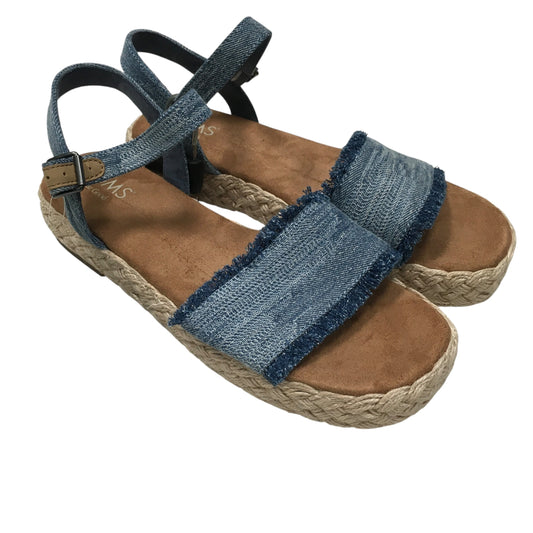 Sandals Flats By Toms In Blue, Size:8.5