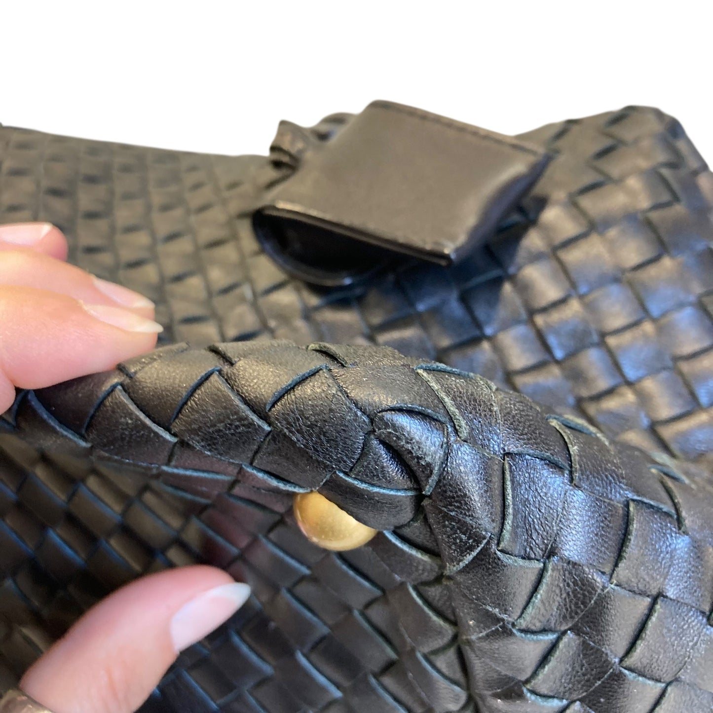 Handbag Luxury Designer By Bottega Veneta In Black, Size:Medium