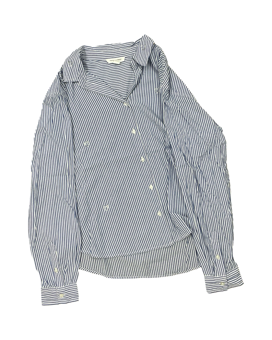 Blouse Ls By Beachlunchlounge In Blue & White, Size:M