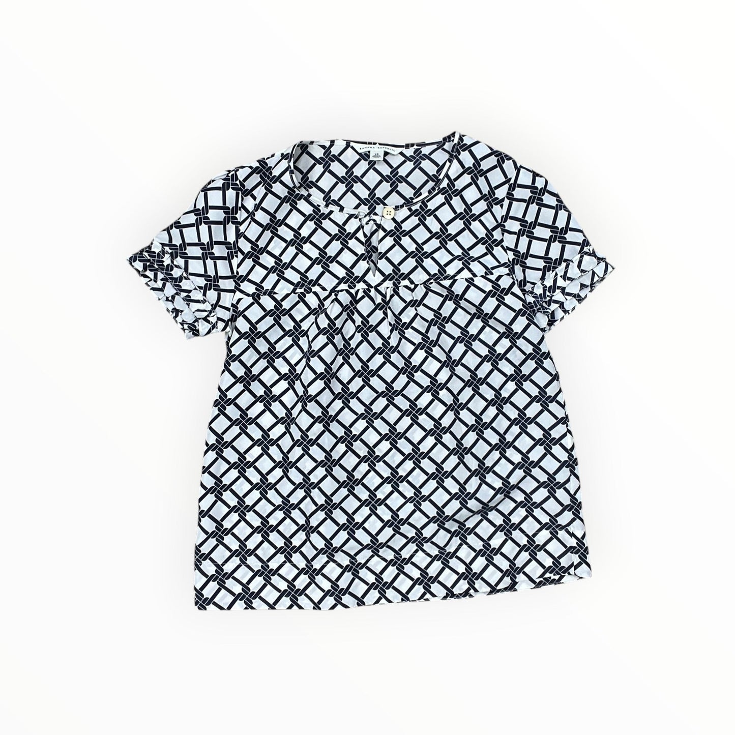 Top Ss By Banana Republic In Brown & Cream, Size:Xs