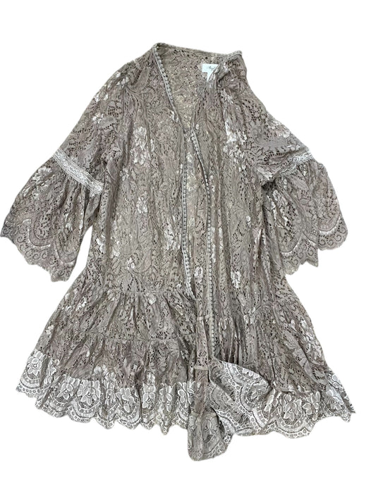 Cardigan By Clothes Mentor In Tan, Size:L