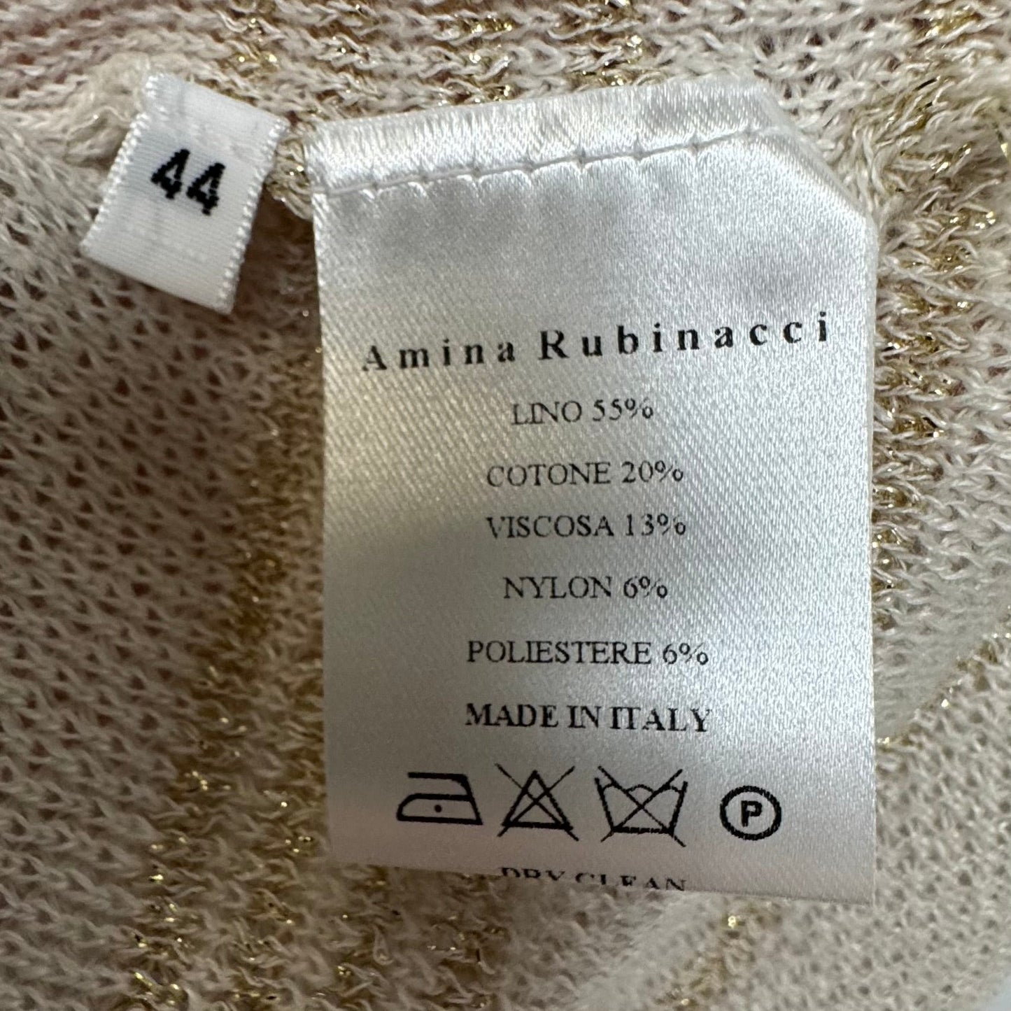 Linen Blend Sweater By Amina Rubinacci In Cream, Size: M