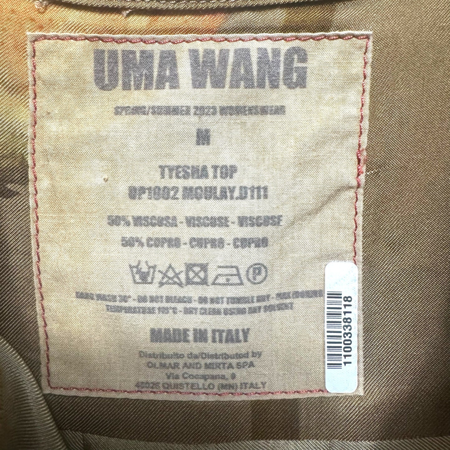 Tyesha Graphic Print Button Down Shirt By Uma Wang In Green, Size: M