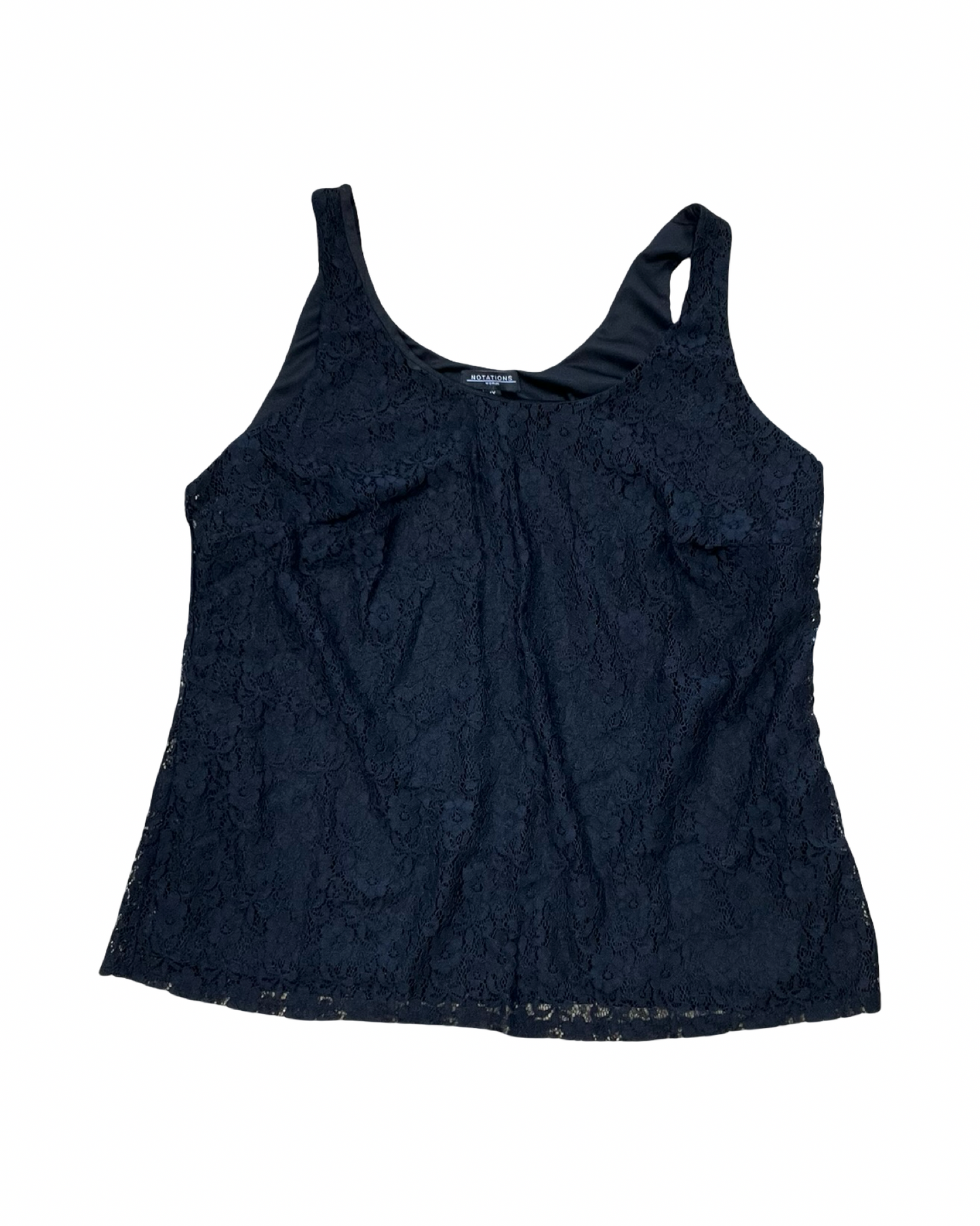 Top Sleeveless By Notations In Black, Size:1X