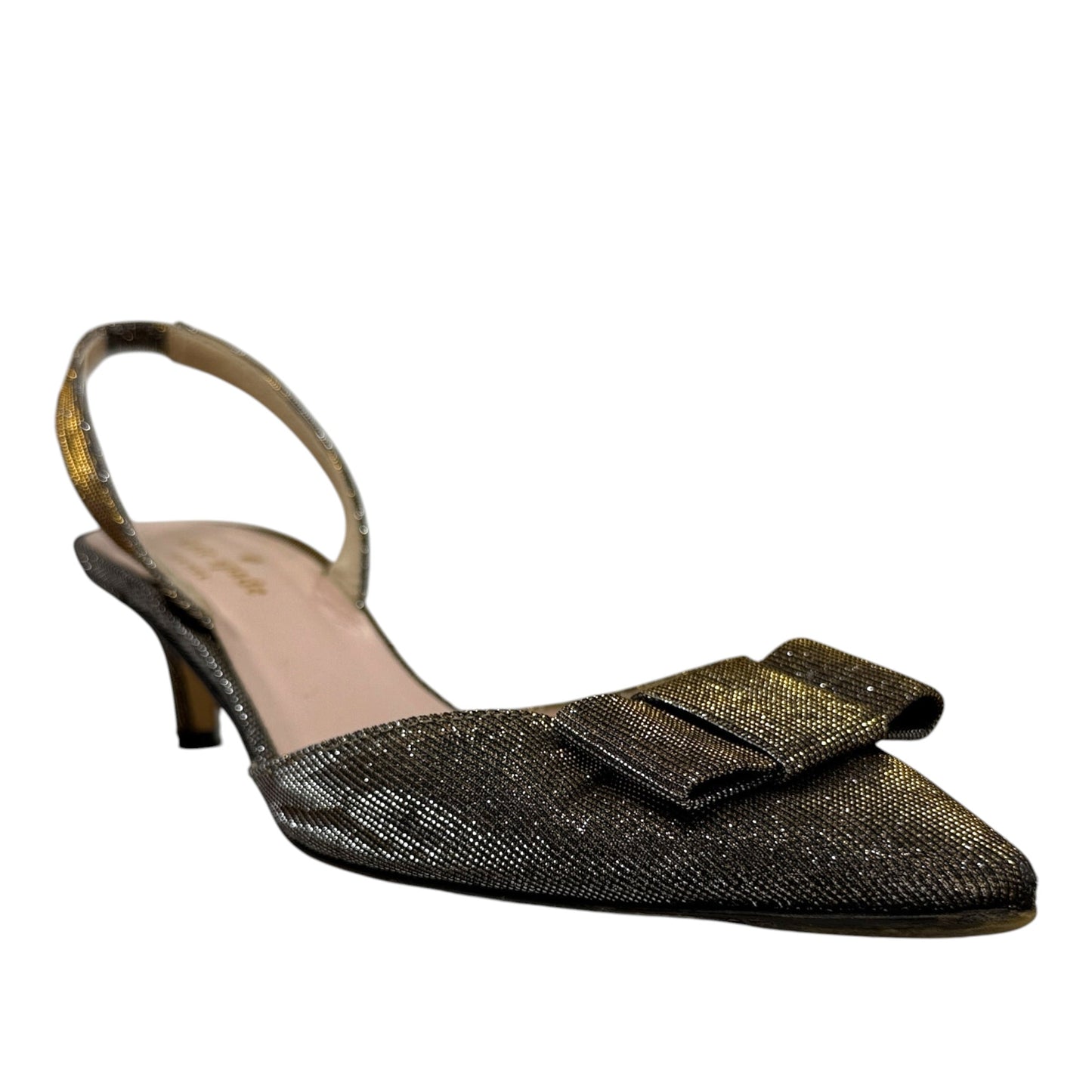 Veyda Slingback Kitten Heels Designer By Kate Spade In Gold, Size: 7.5