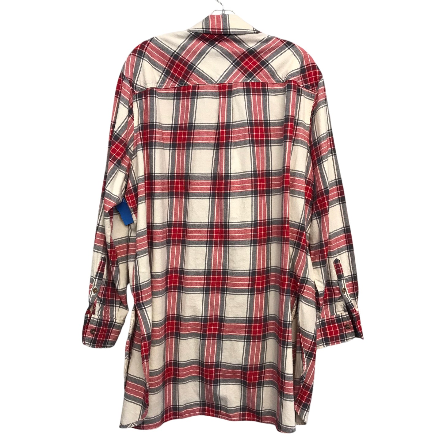 Top Ls By Ava & Viv In Plaid Pattern, Size:2X