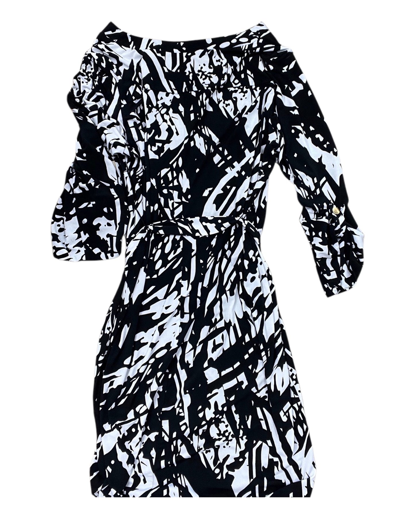 Dress Casual Midi By Emma And Michele In Black & White, Size:1X