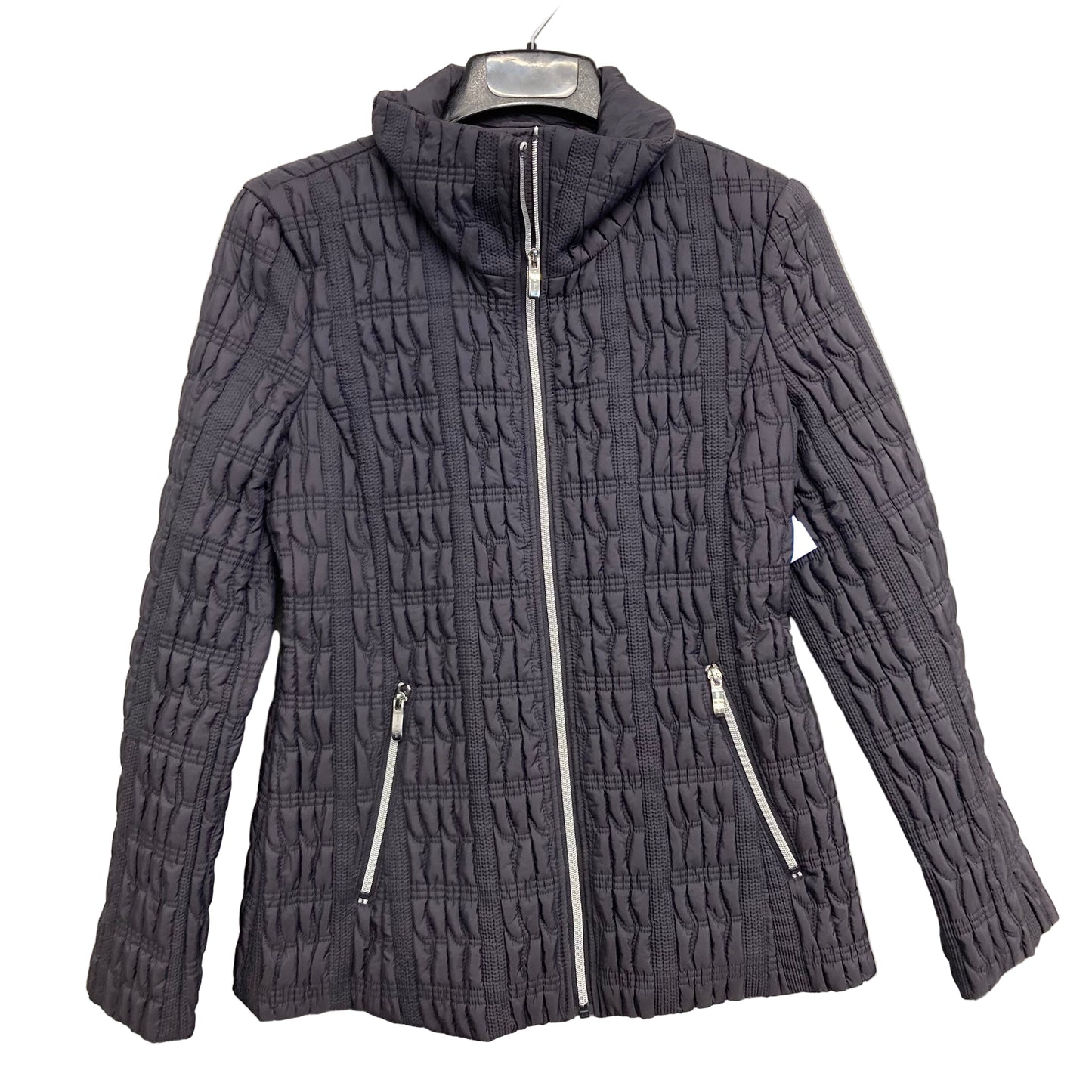 Jacket Puffer & Quilted By Anne Klein In Grey, Size:M