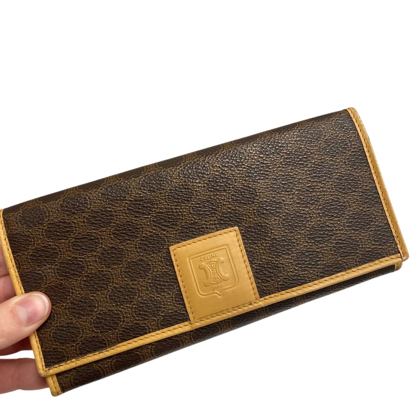 Wallet Luxury Designer By Celine In Brown & Tan, Size:Large