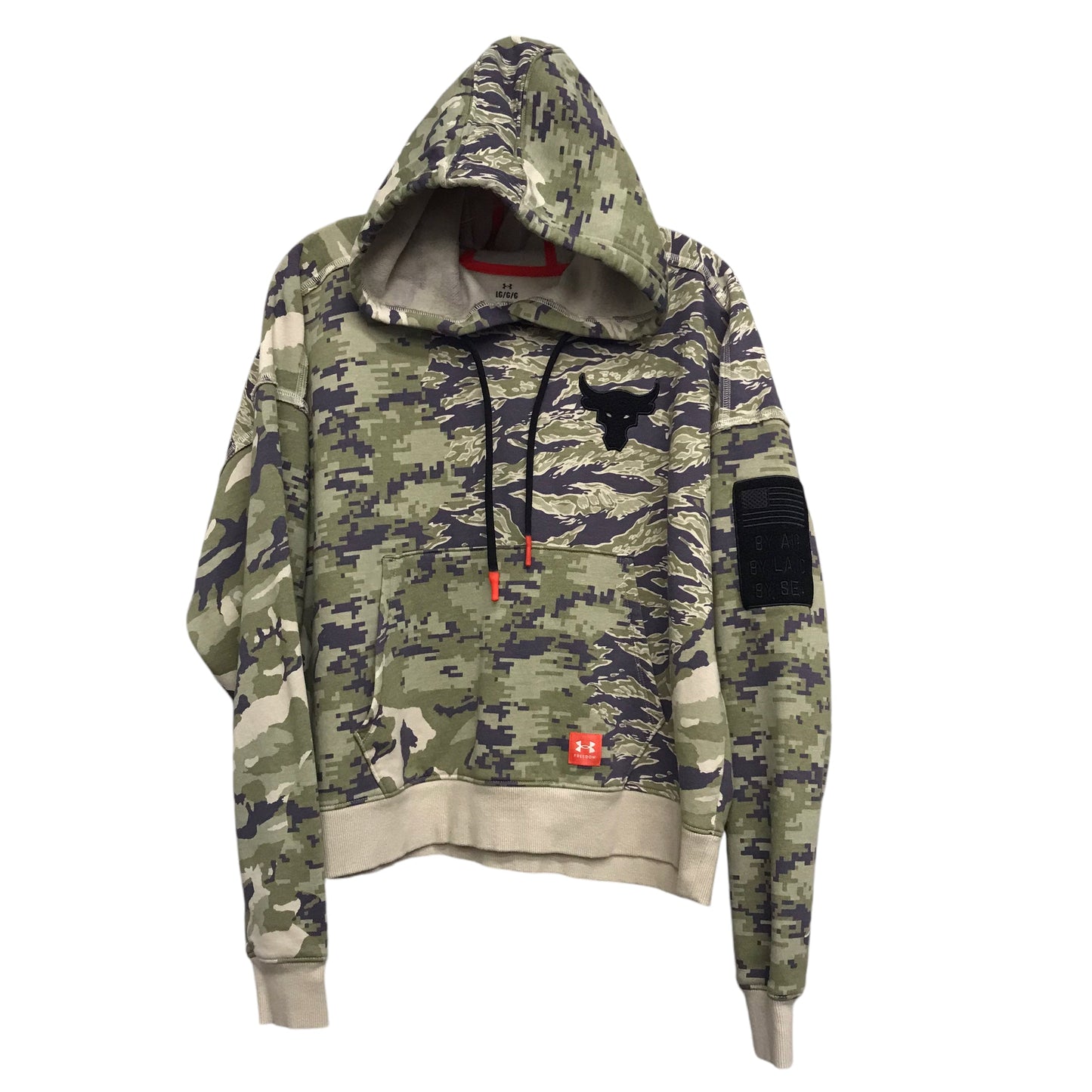 Athletic Sweatshirt Hoodie By Under Armour In Camouflage Print, Size:L