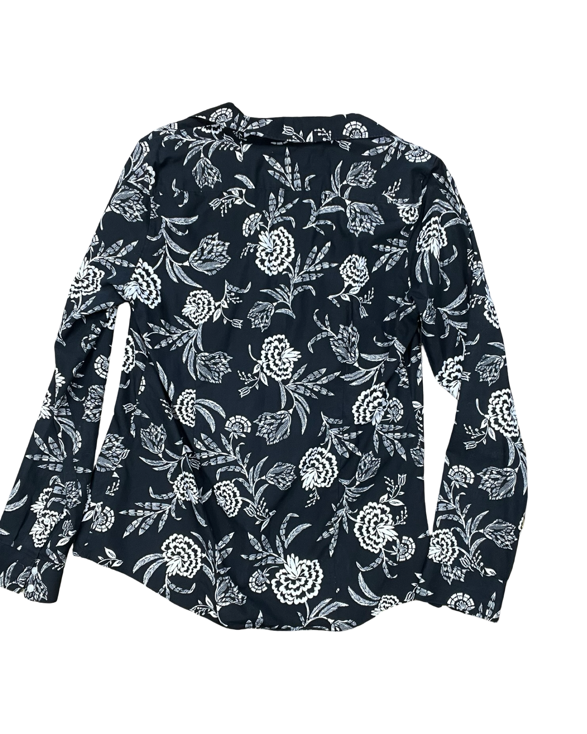 Blouse Ls By Lands End In Black & White, Size:L