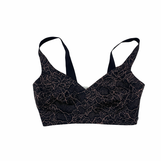 Athletic Bra By Lululemon In Black & Pink, Size:0