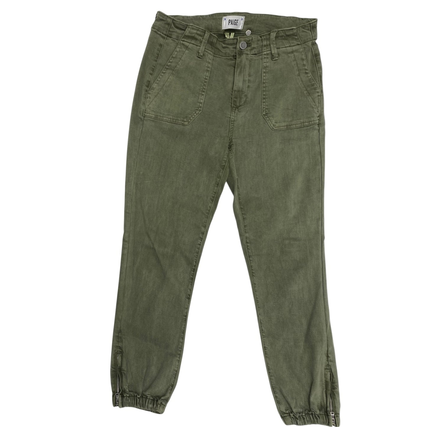 Jeans Straight By Paige In Green Denim, Size:6