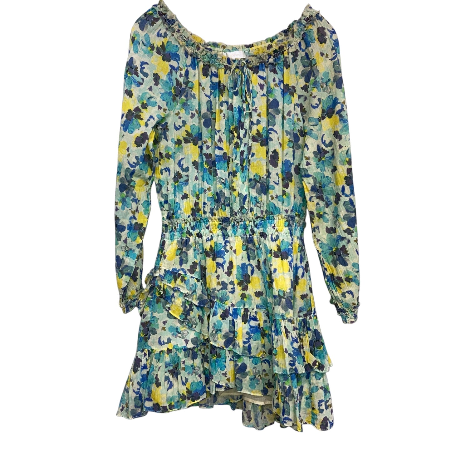 Dress Casual Short By Loveshackfancy In Blue & Yellow, Size:S