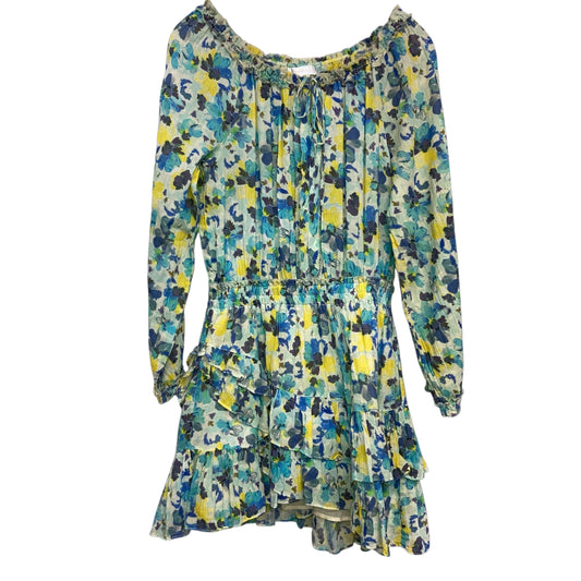 Dress Casual Short By Loveshackfancy In Blue & Yellow, Size:S