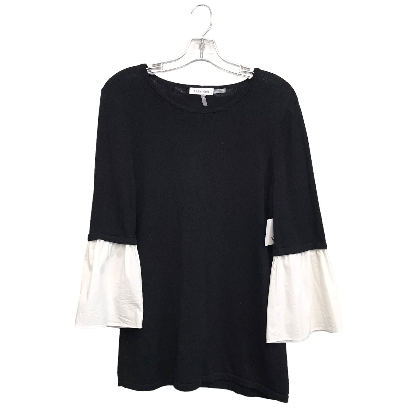 BLACK & WHITE TOP 3/4 SLEEVE by CALVIN KLEIN Size:M