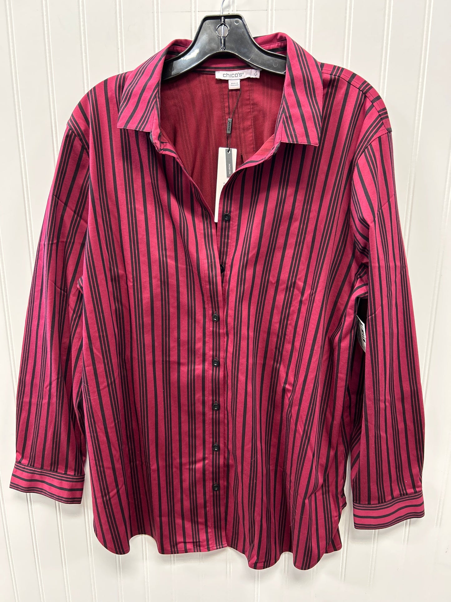 Blouse Ls By Chicos In Red, Size:Xl