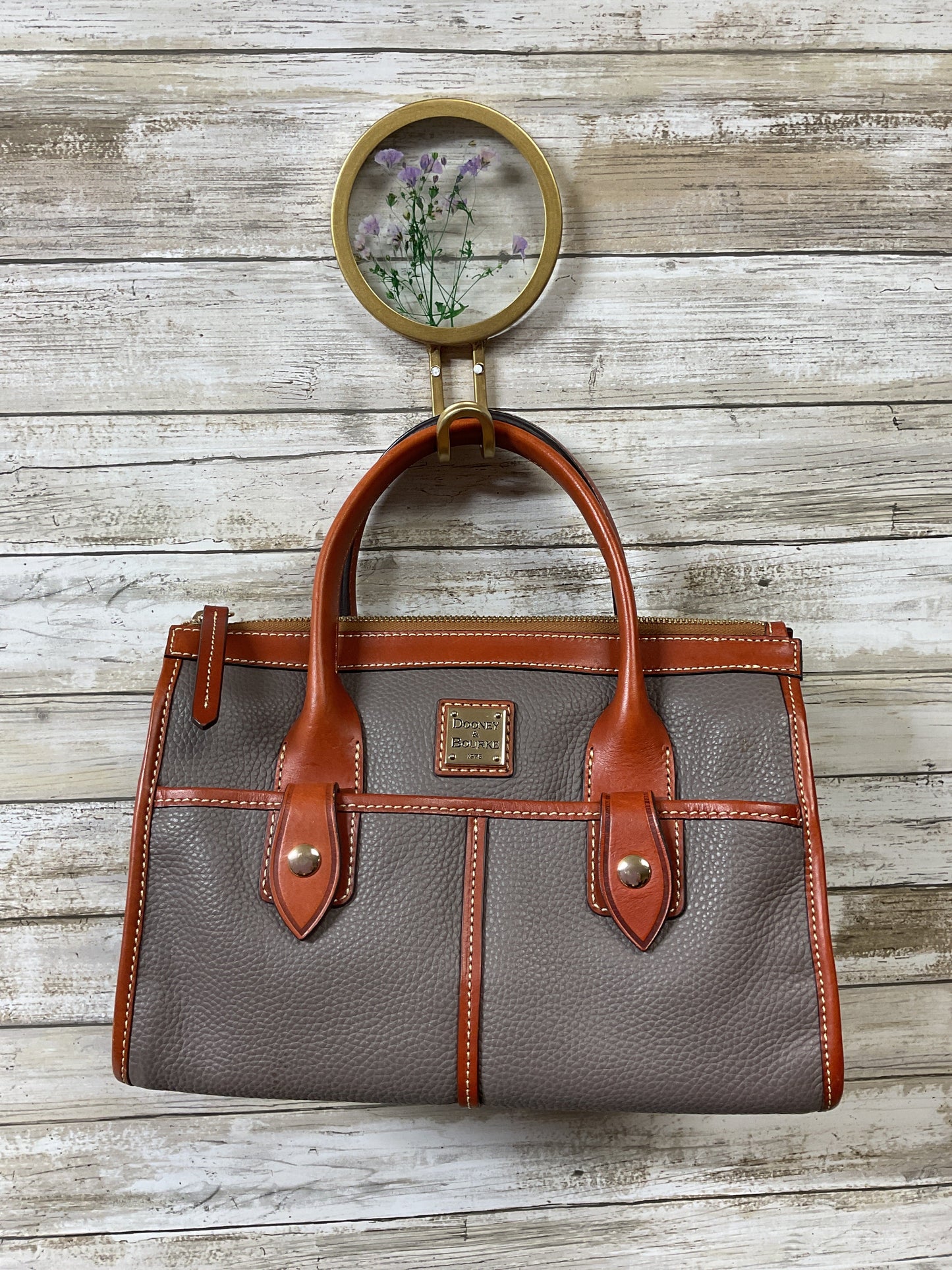 Handbag Designer By Dooney And Bourke In Grey (no long strap), Size:Small