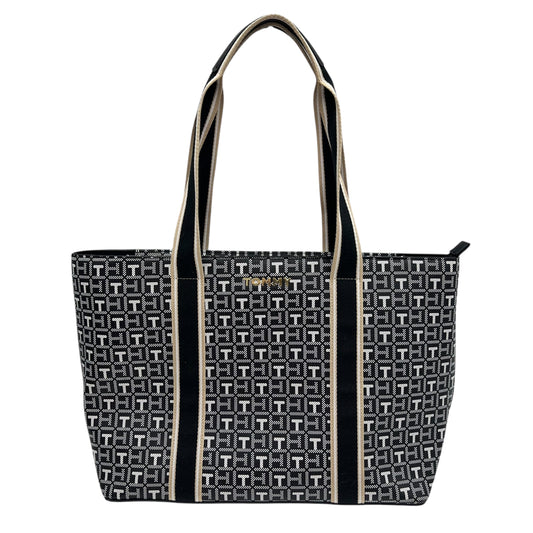 Tote By Tommy Hilfiger In Black & Tan, Size:Medium