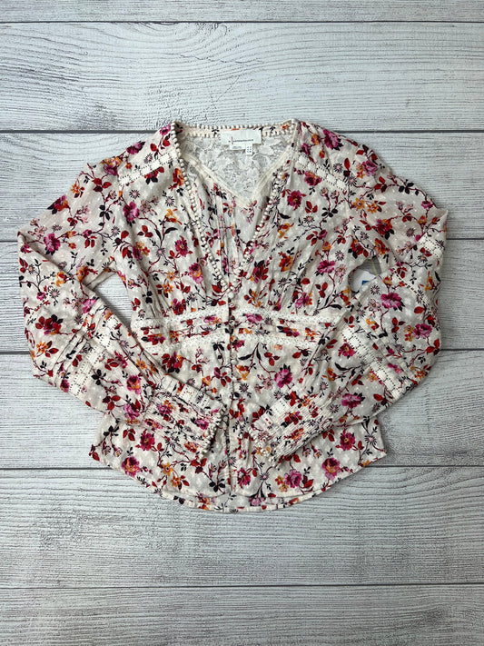 Top Long Sleeve By Anthropologie In Floral, Size: Xs