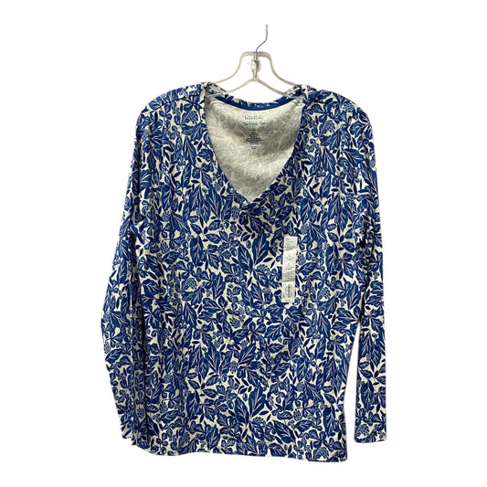 Top Ls Basic By Croft And Barrow In Blue & White, Size:L