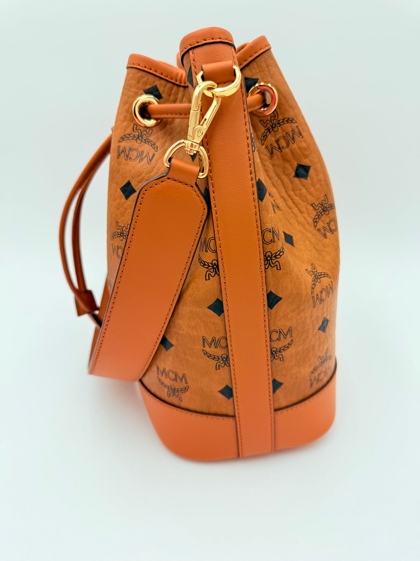 Handbag Luxury Designer By Mcm In Brown, Size:Medium