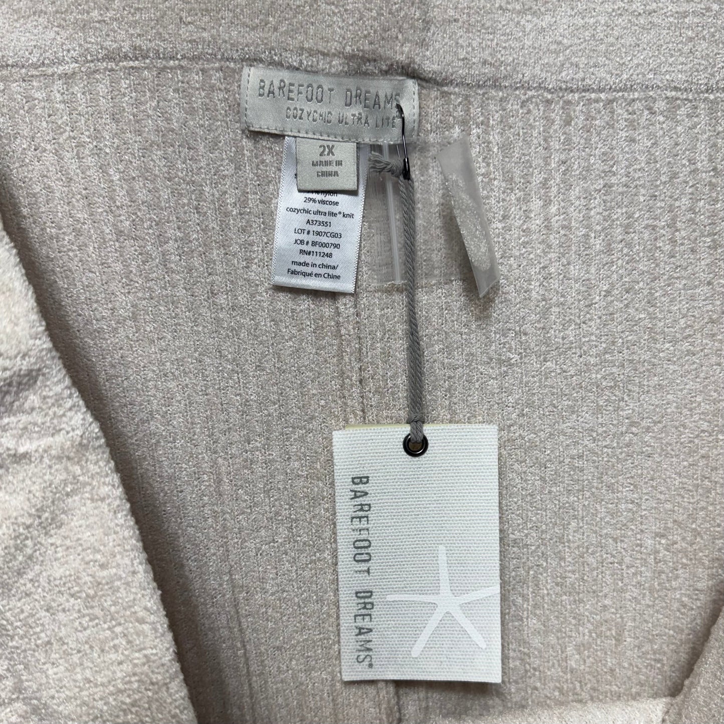 Cozy Chic Ultra Lite Ribbed Cropped Pants By Barefoot Dreams In Sand Dune, Size: 2X