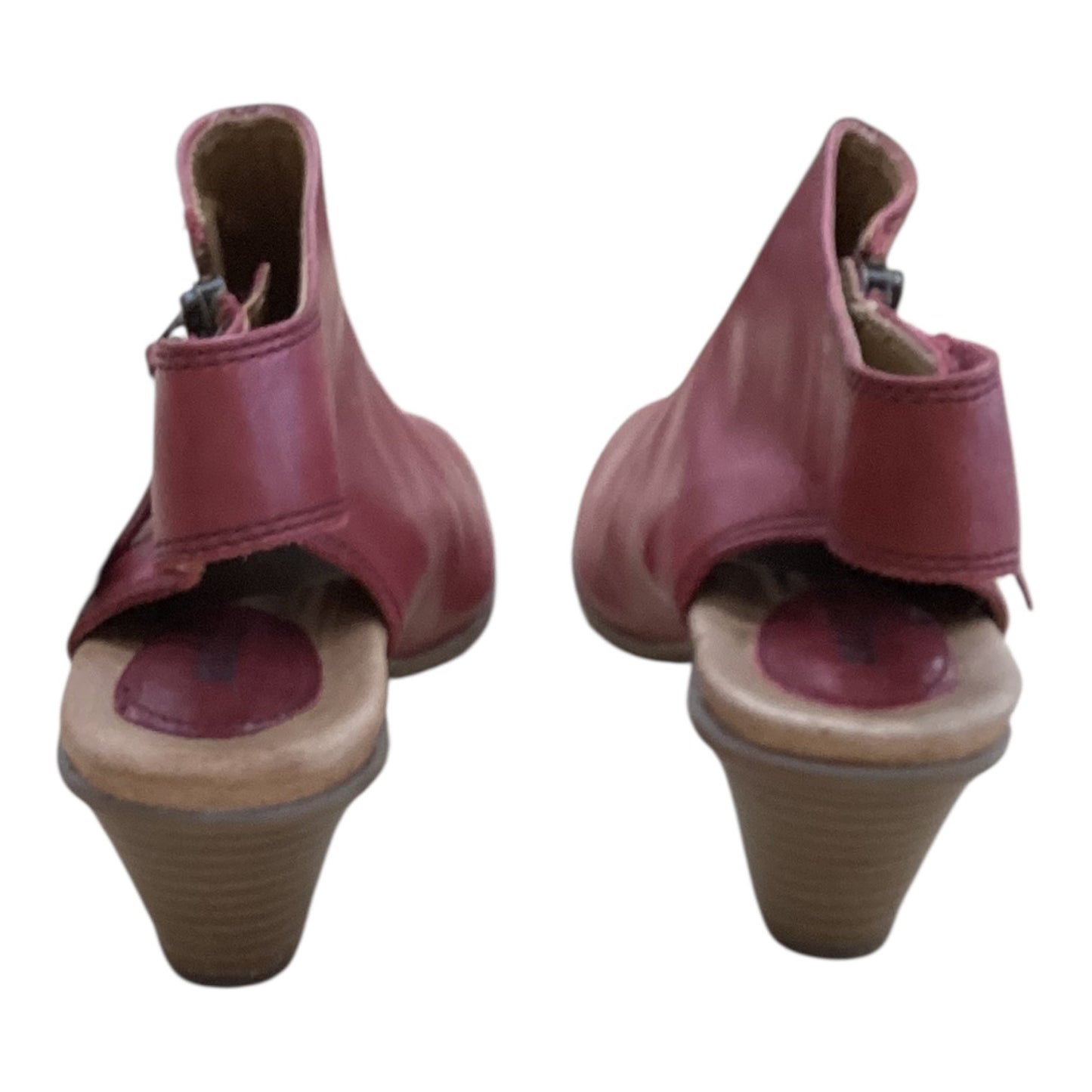 Shoes Heels Block By Earth In Red, Size:5.5