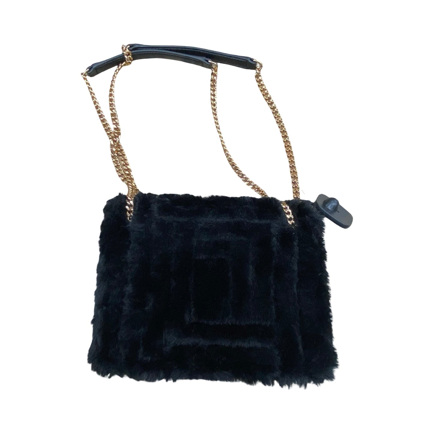 Handbag Designer By Karl Lagerfeld In Black & Gold, Size:Small