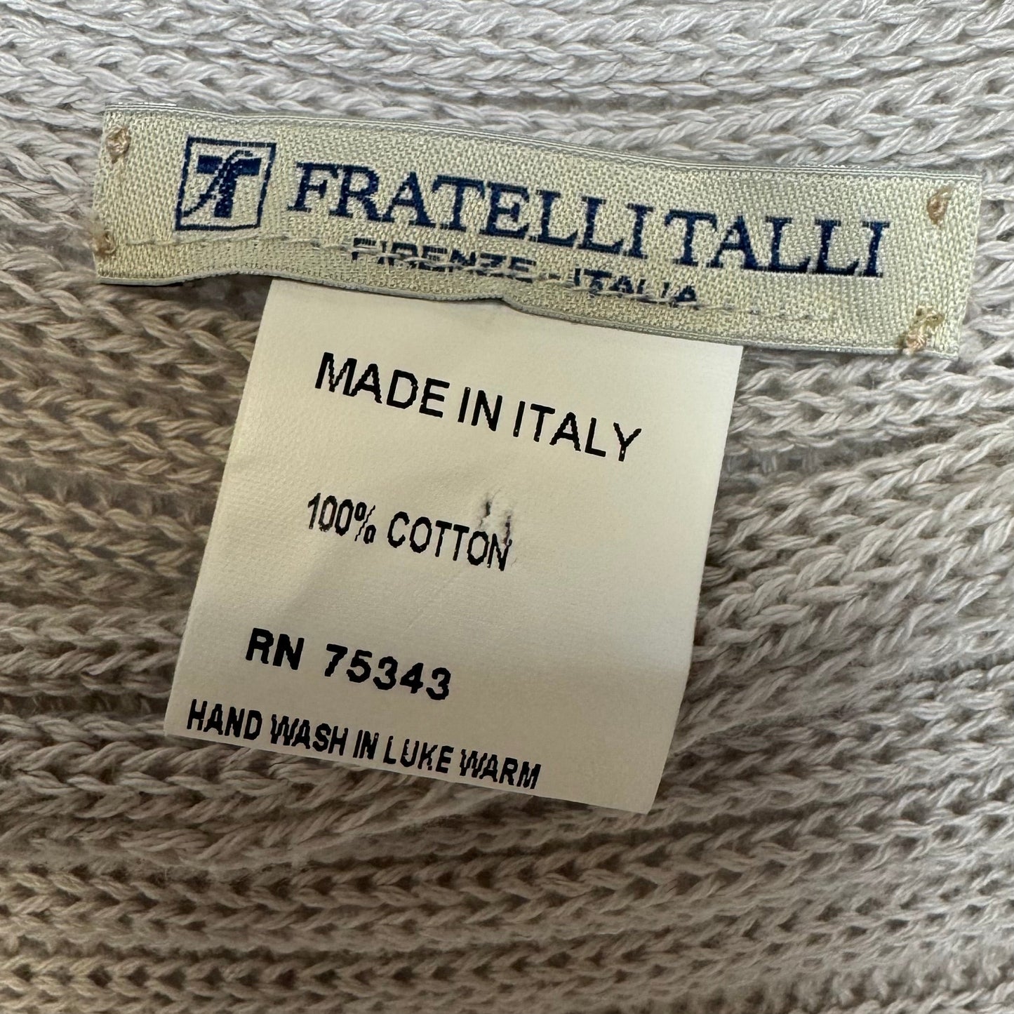 Italian Cotton Shawl By Fratelli Talli  In Taupe, Size: Osfm