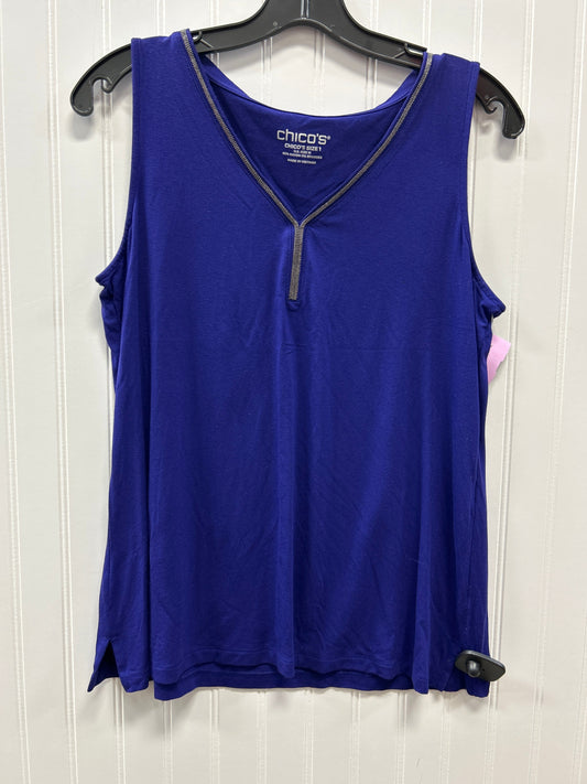 Top Sleeveless By Chicos In Blue, Size:M