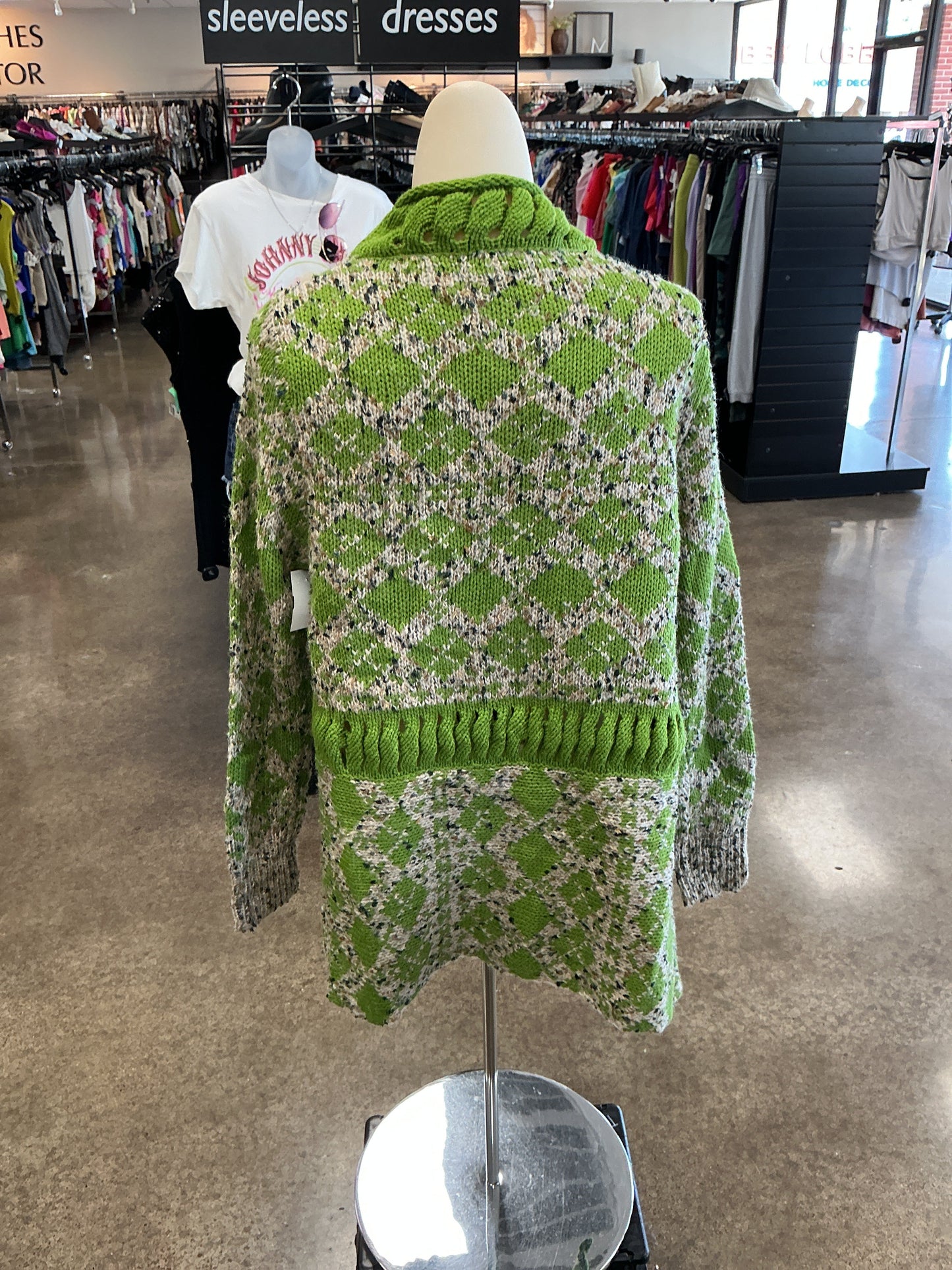 Sweater Cardigan By Clothes Mentor In Green, Size:L