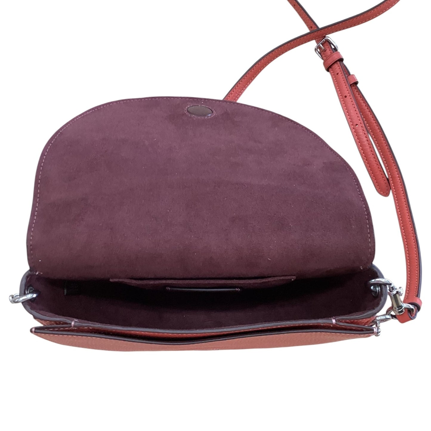 Crossbody Designer By Coach In Coral, Size:Small