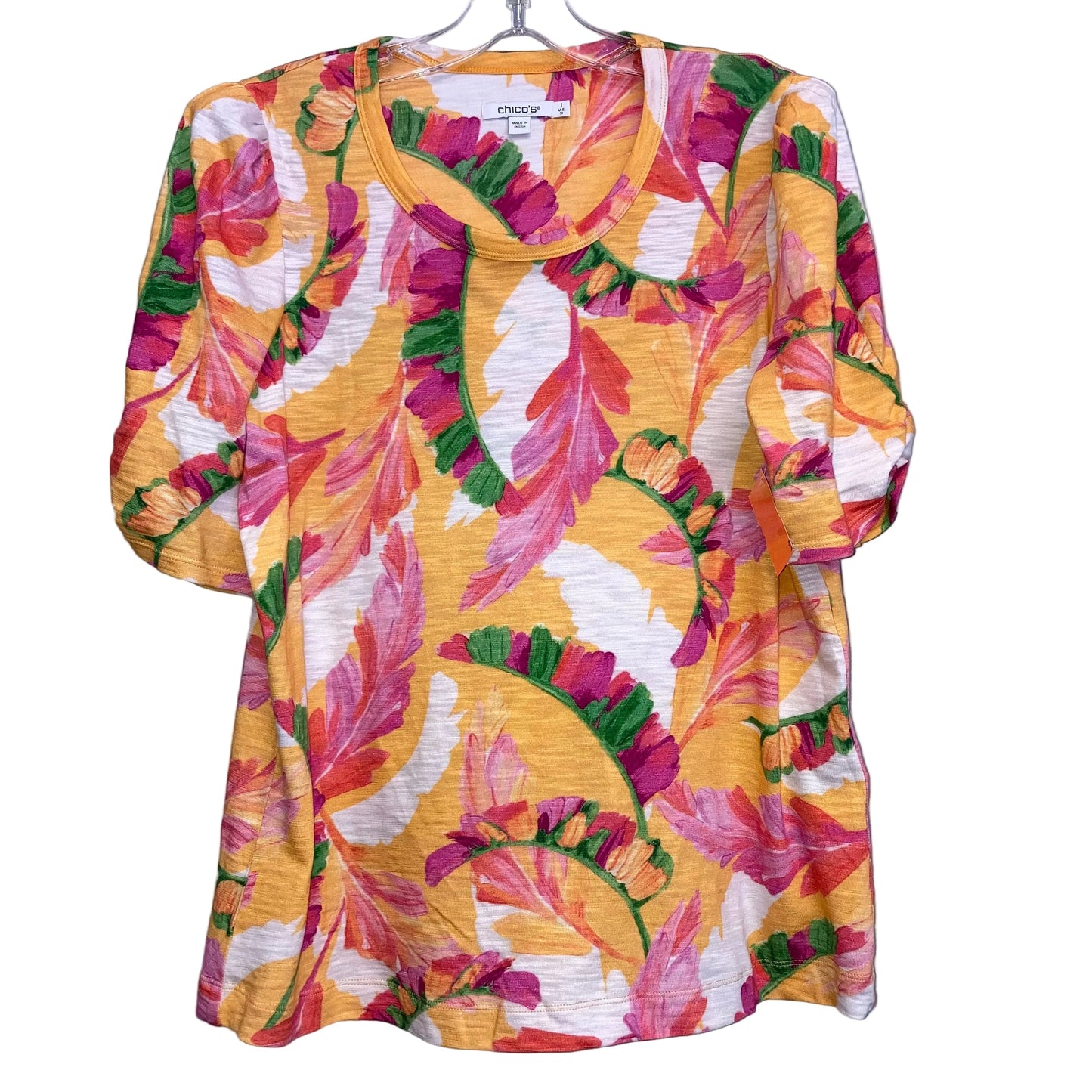 Top Ss By Chicos In Tropical Print, Size:M