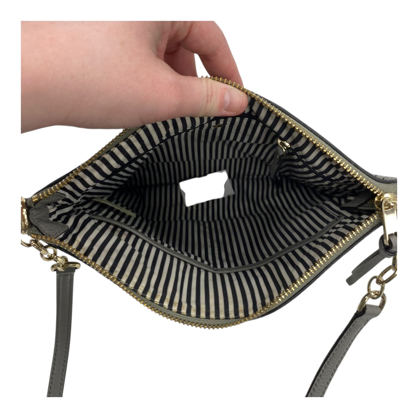 Crossbody Designer By Kate Spade In Grey, Size:Large