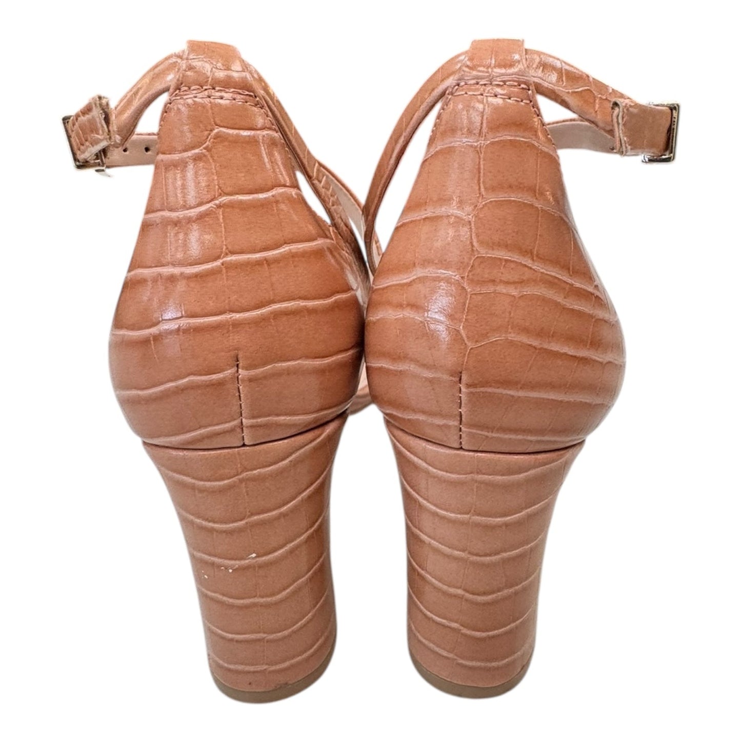 Sandals Heels Block By Kelly And Katie In Pink, Size:7