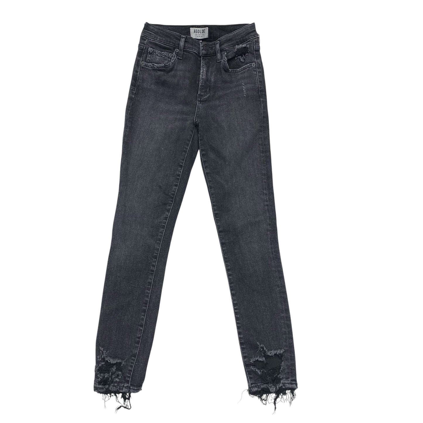Jeans Skinny By Agolde In Black Denim, Size:0