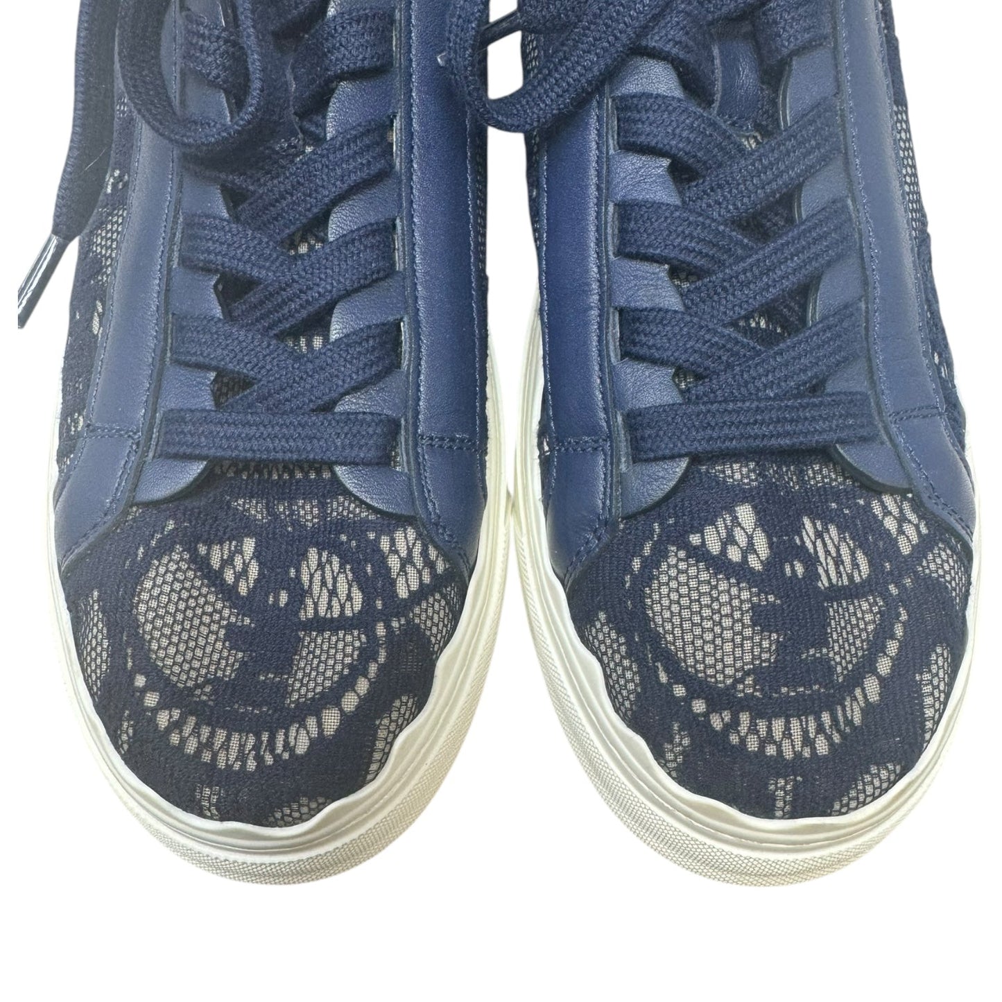 Lauren Lace Low Top Sneakers Shoes Luxury Designer By Chloe In Navy, Size: 9/39