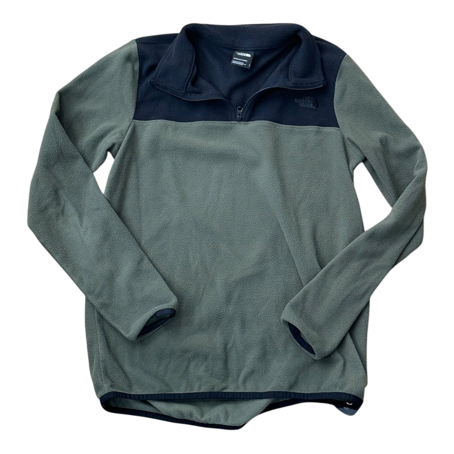 Athletic Top Ls Collar By The North Face In Black & Green, Size:S