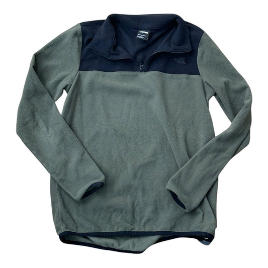 Athletic Top Ls Collar By The North Face In Black & Green, Size:S