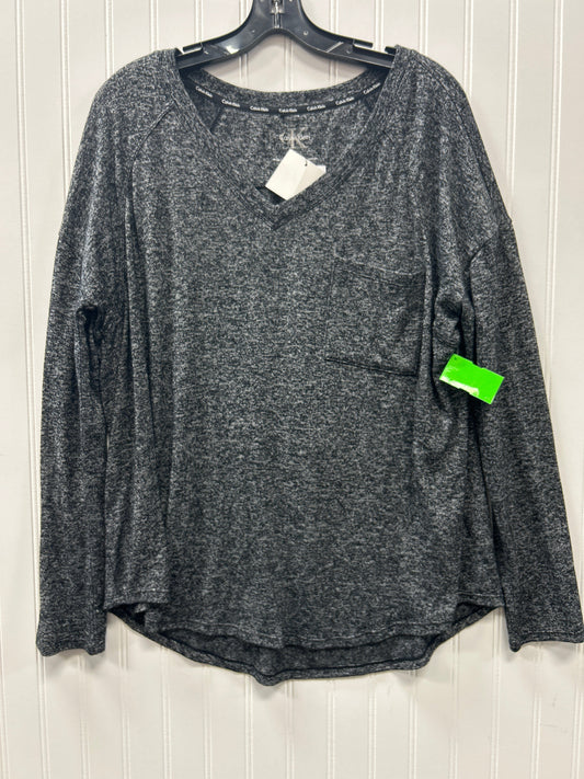 Top Ls By Calvin Klein In Grey, Size:L