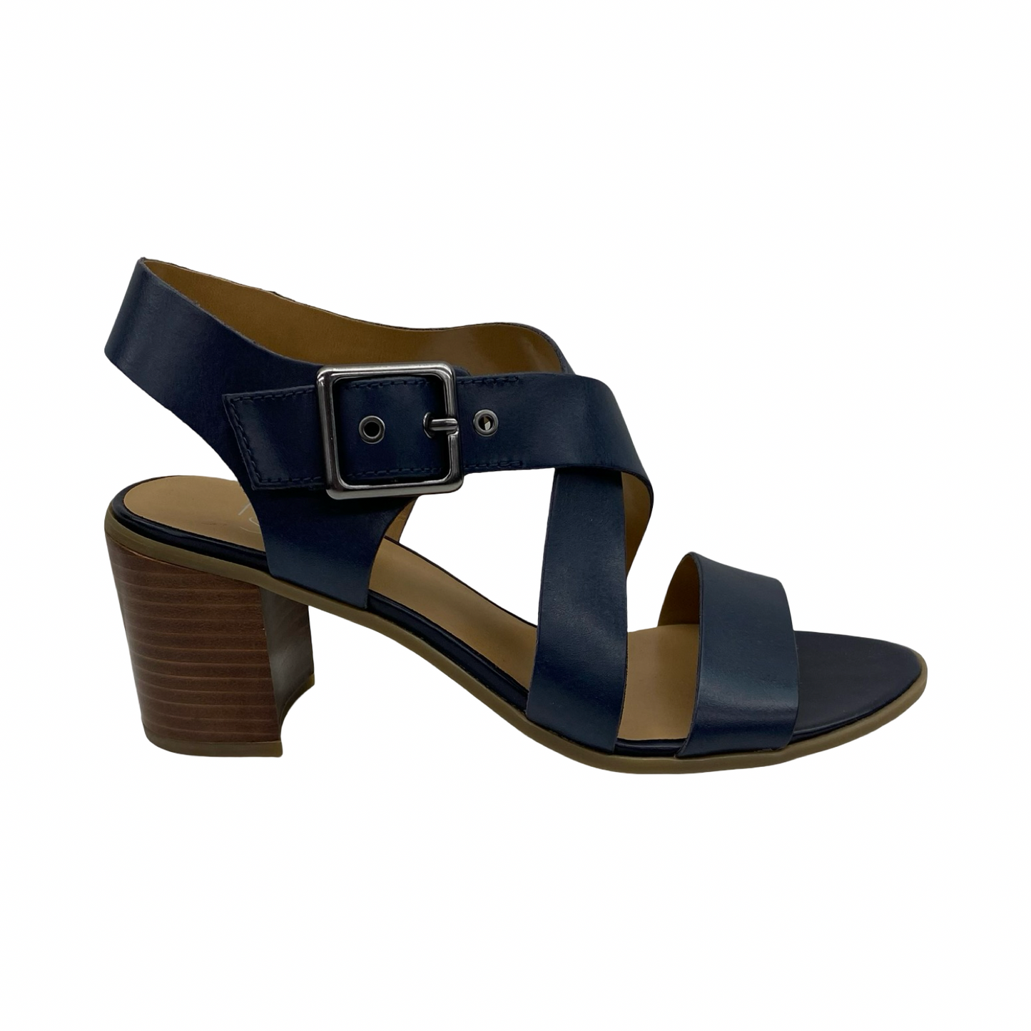Sandals Heels Block By Franco Sarto In Navy, Size:7.5