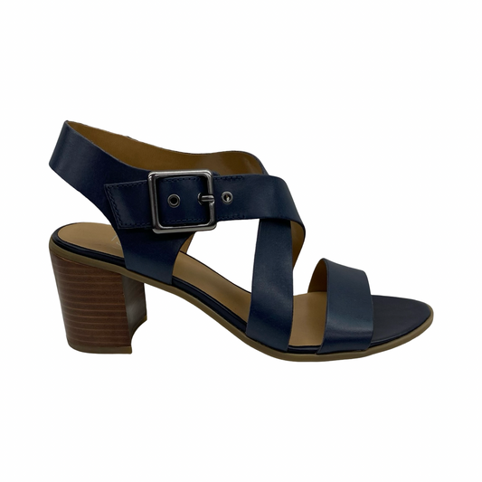 Sandals Heels Block By Franco Sarto In Navy, Size:7.5
