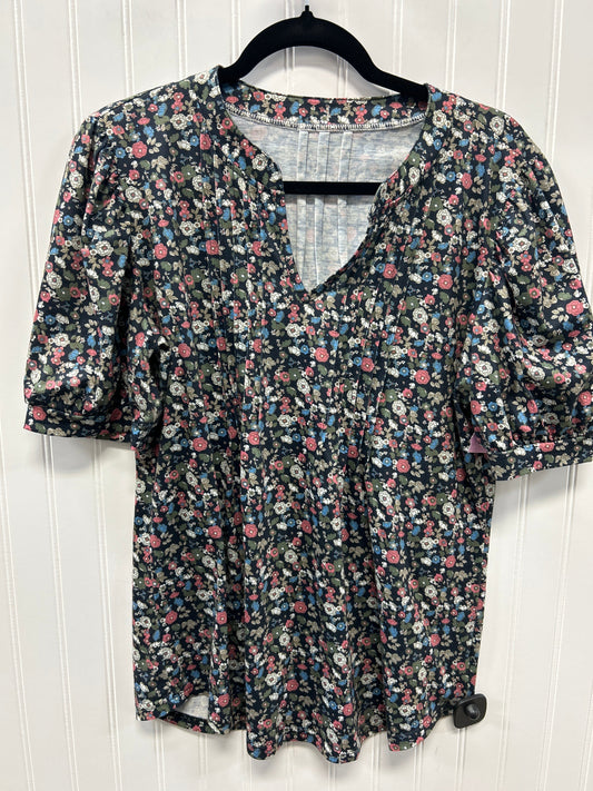 Top Ss By Clothes Mentor In Floral Print, Size:L