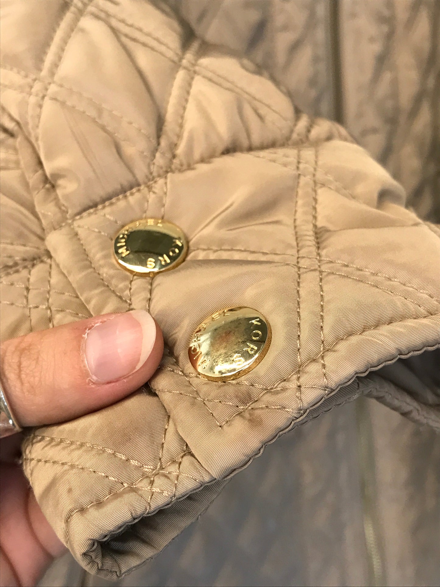 Jacket Puffer & Quilted By Michael By Michael Kors In Tan, Size:M