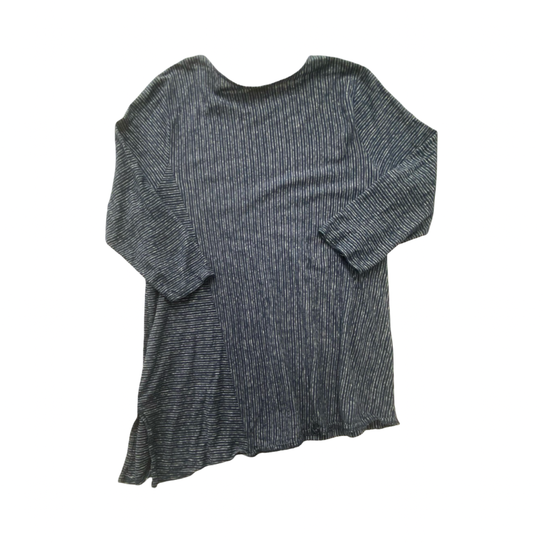 Top 3/4 Sleeve By Pure Jill In Blue & White, Size:L